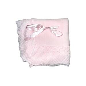 NEW JULIANA baby knitted blanket in light pink